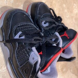 Jordan Kids Black and Red Sneakers